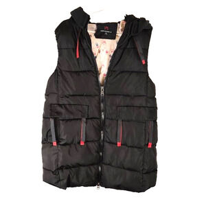 Women's Jiawei Clothing Black Hooded Puffer Parka Vest Jacket Sz XXL